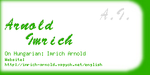 arnold imrich business card